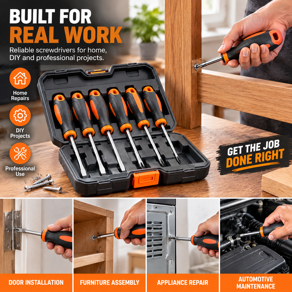 voqzunir 6-Piece Screwdriver Set with Carrying Case — features and use