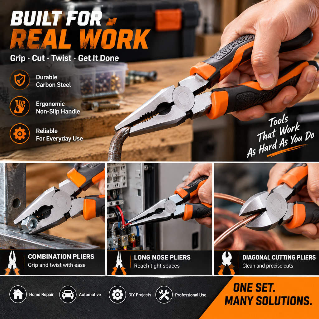 voqzunir 3-Piece Pliers Set — features and use