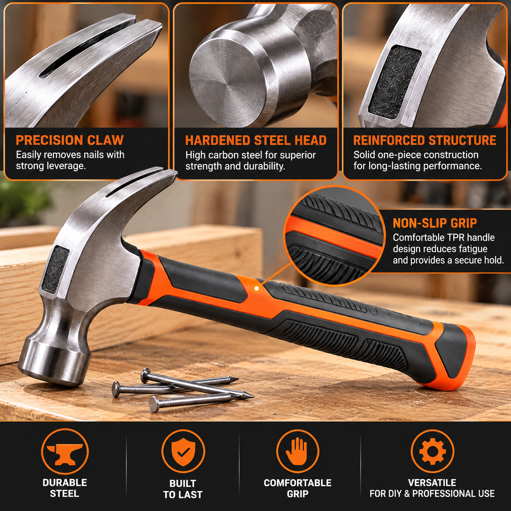 voqzunir Claw Hammer with Textured Grip — features and use