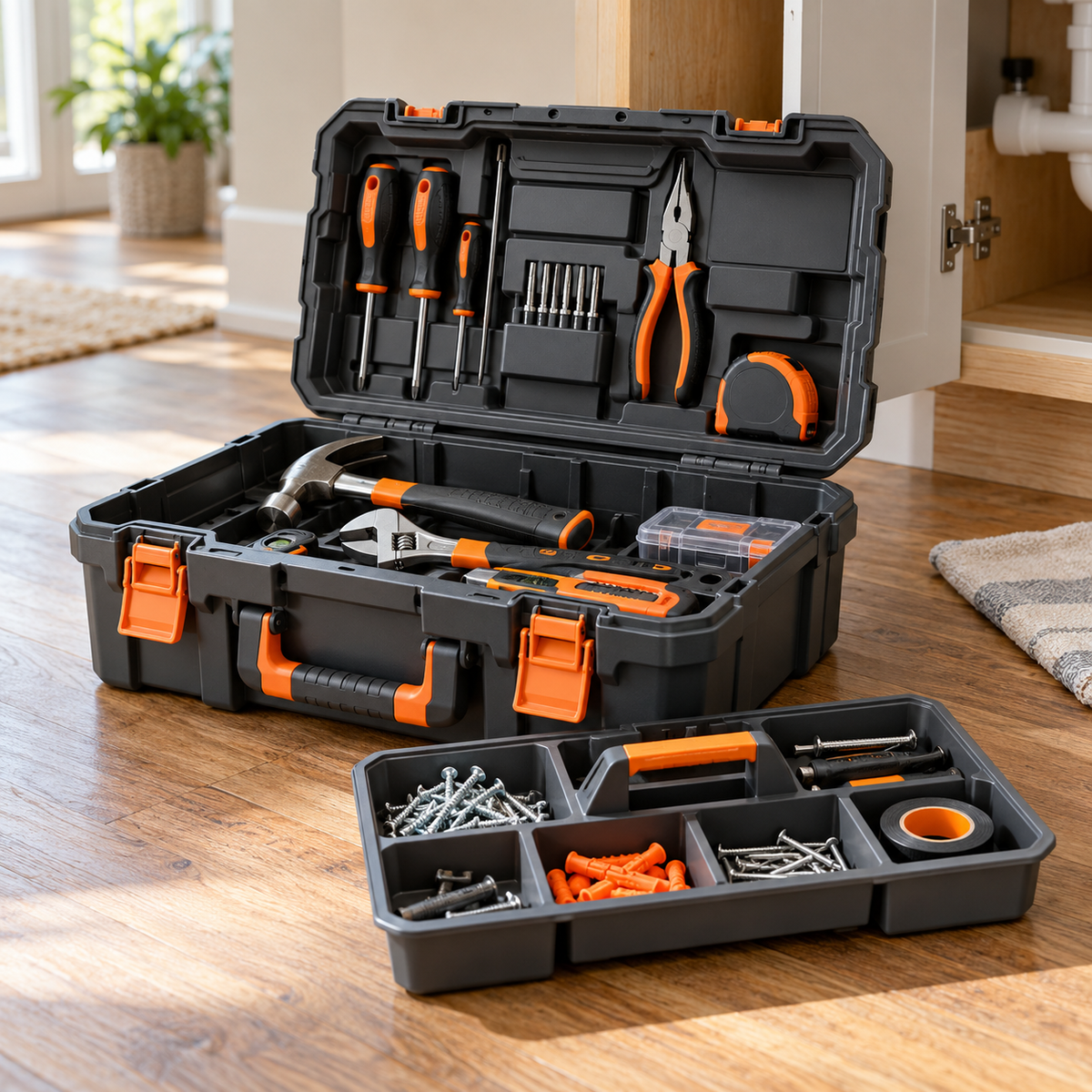 voqzunir Household Tool Kit with Carrying Case — main product photo