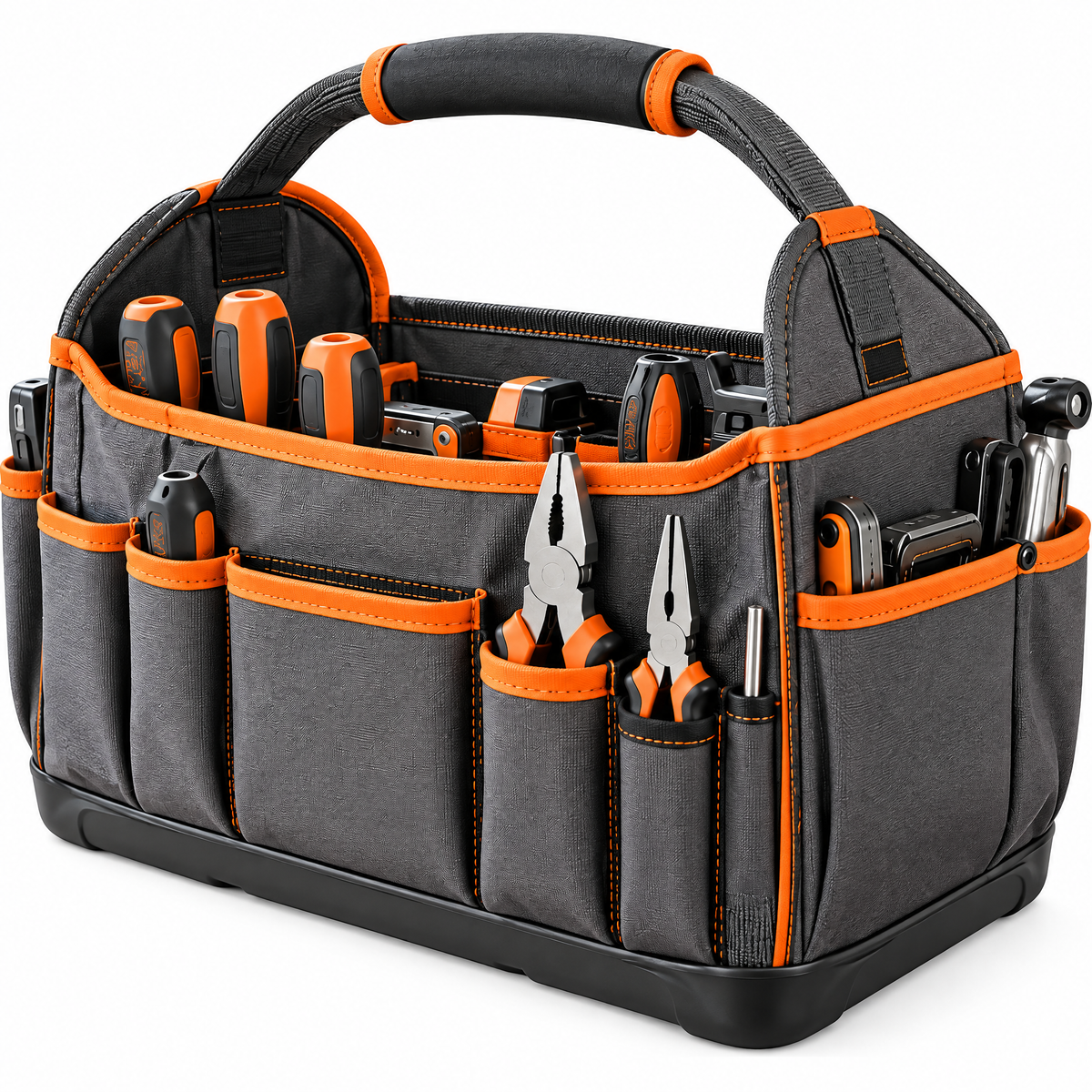 voqzunir Open-Top Tool Tote with Storage Pockets — isolated product view