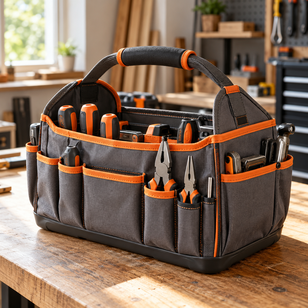 voqzunir Open-Top Tool Tote with Storage Pockets — main product photo