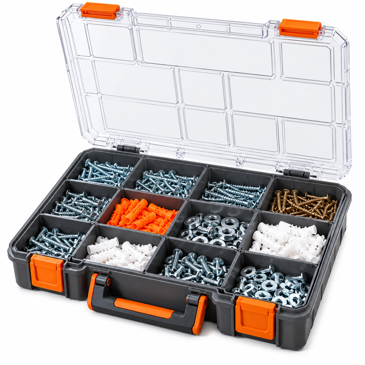 voqzunir Clear-Lid Small Parts Organizer — isolated product view